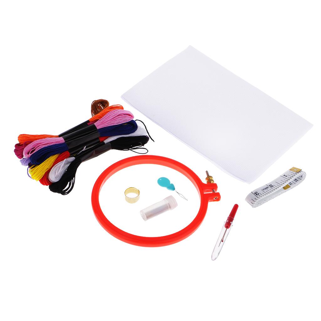 Embroidery Starter Kit for Adults Kids Woode Embroidery Hoop 12 Color Thread