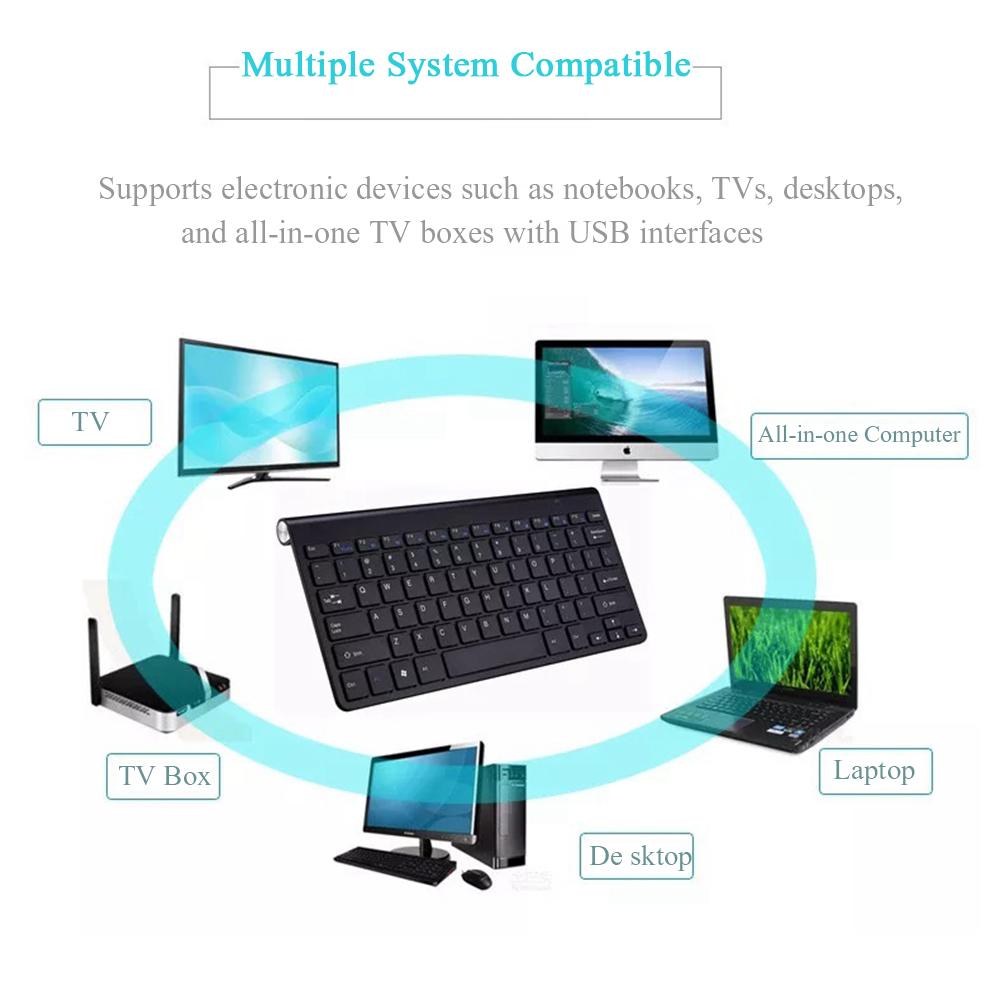 2.4G Bàn Phím Chuột Combo Bộ Đa Phương Tiện Không Dây Bàn Phím Và Chuột Cho Laptop Laptop Mac Máy Tính Truyền Hình Vật Dụng Văn Phòng