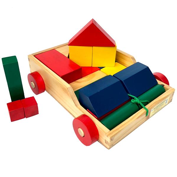 Đồ Chơi Xếp Hình Trên Xe Gỗ (26 Chi Tiết)
