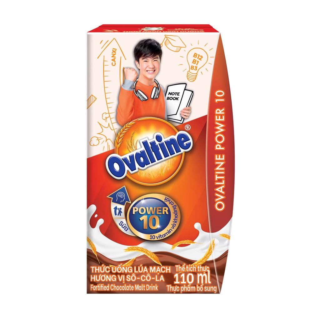 TẶNG HÌNH DÁN Sữa lúa mạch socola Ovaltine (hộp giấy 110mlx4)