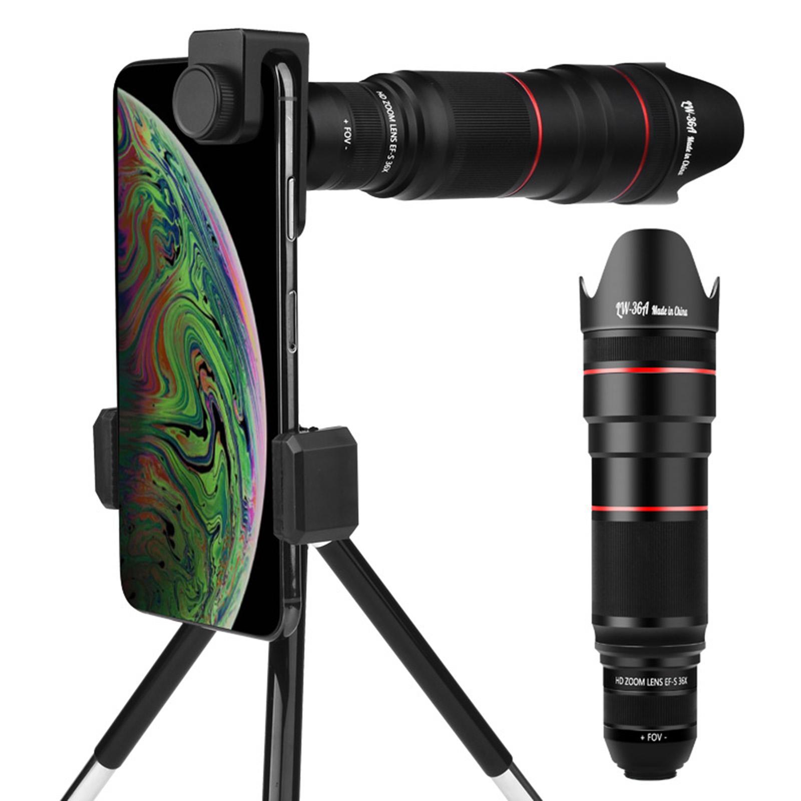 4K Telephoto  Phone Lens with Smartphone Tripod Holder
