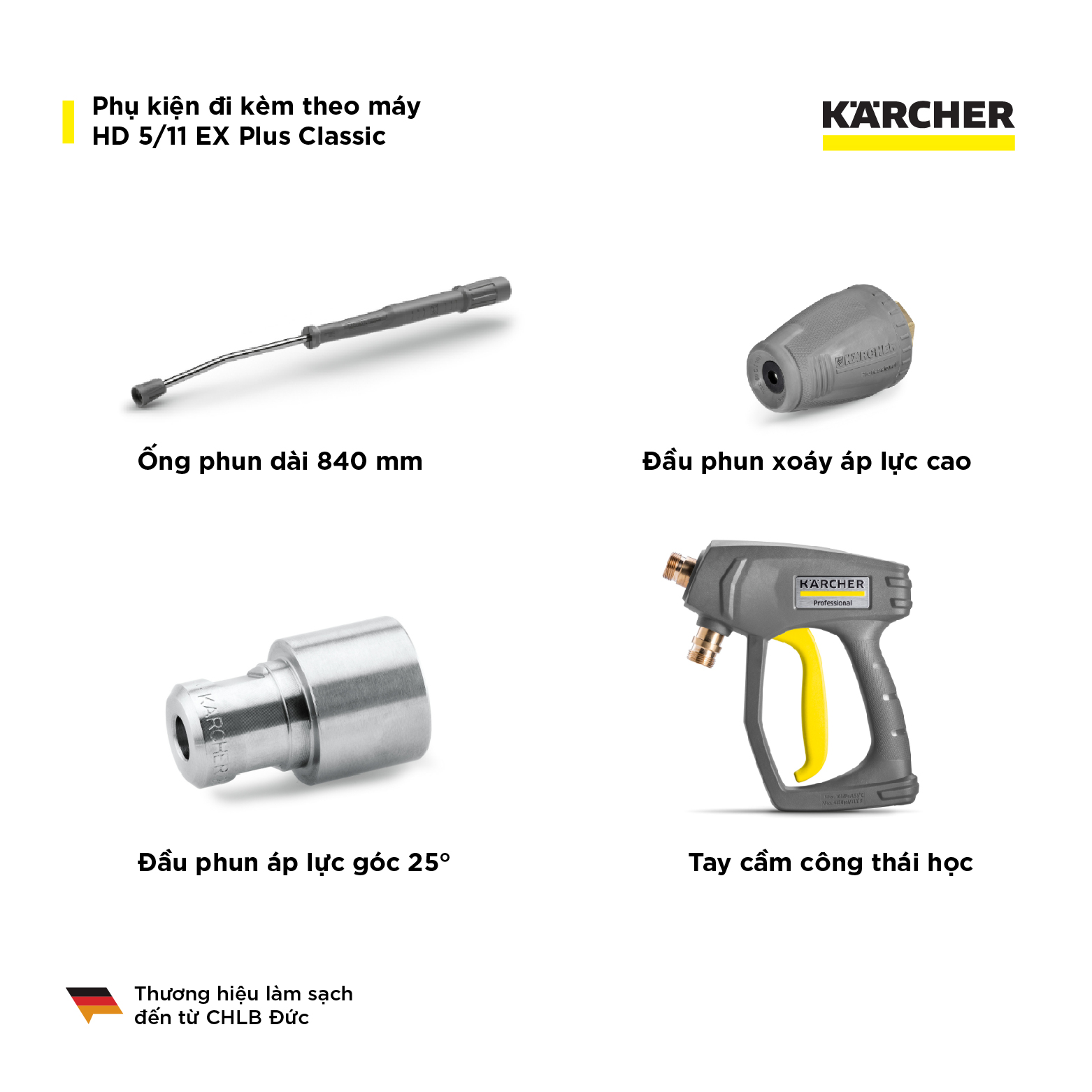 Máy phun rửa áp lực cao Karcher HD 5/11 EX Plus Classic - Hàng chính hãng