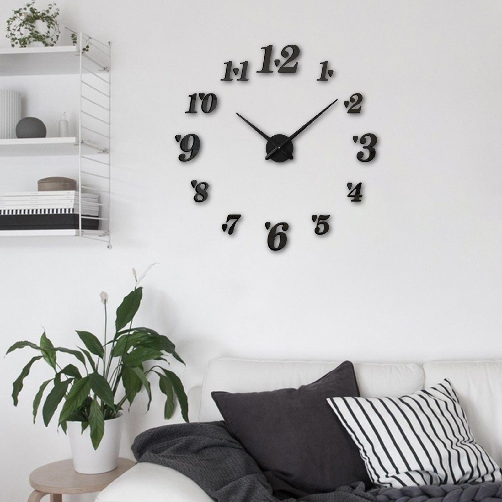 Acrylic DIY Wall Clock Large Wall Stickers Clock Arabic Numerals for School
