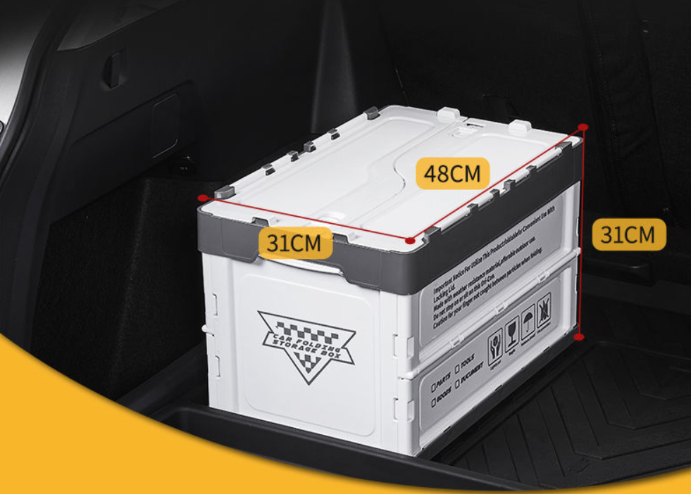 Hộp đựng đồ xếp gọn kích thước 52,5 cm x 36 cm x 34 cm hộp đựng đồ trong cốp ô tô nhãn hiệu Macsim 3W chất liệu PP cao cấp màu xanh
