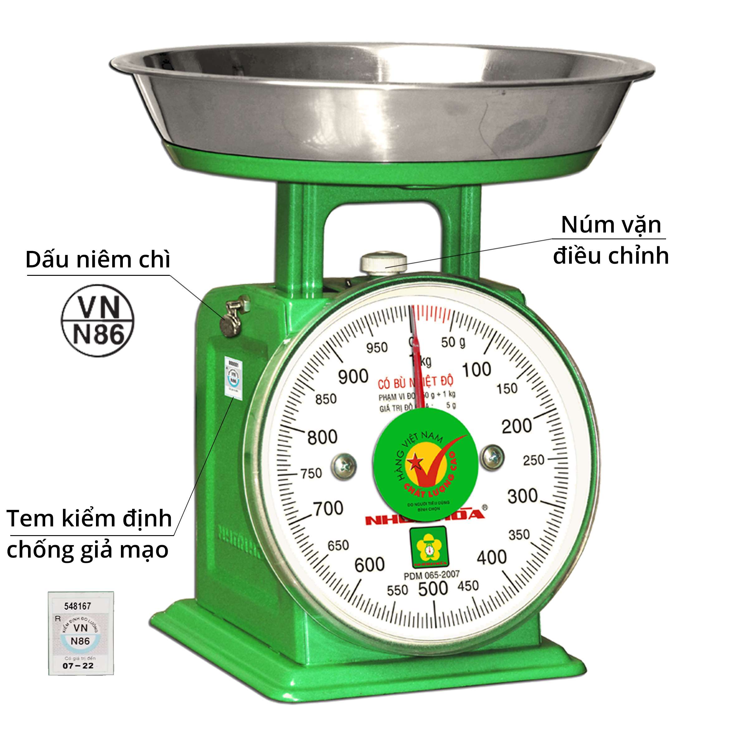 Cân Đồng Hồ Lò Xo Nhơn Hòa 1kg