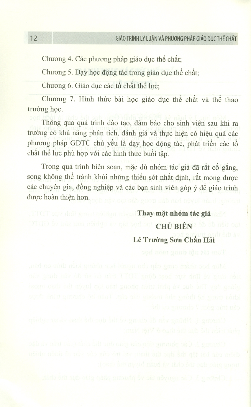 Giáo Trình Lý Luận Và Phương Pháp Giáo Dục Thể Chất