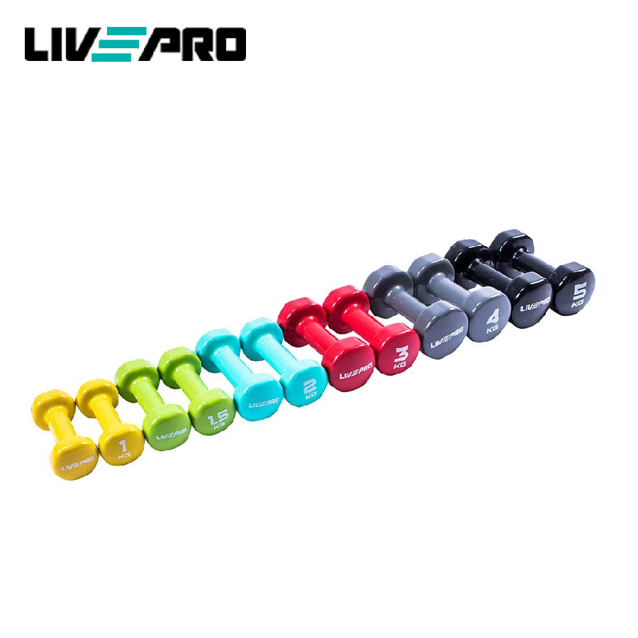 Tạ tay, tạ đơn cao cấp Studio tập gym thể hình Các Loại 5KG x2 Livepro Chính Hãng STUDIO DUMBBELL