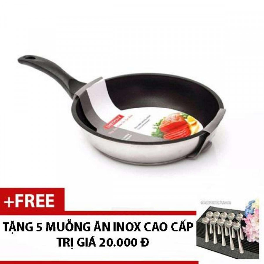 Chảo Chống Dính Bếp Từ 3 Đáy Fivestar Tặng 5 Muỗng (22cm)