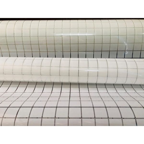 Decal dán kính có sẵn keo họa tiết vuông trắng DK25