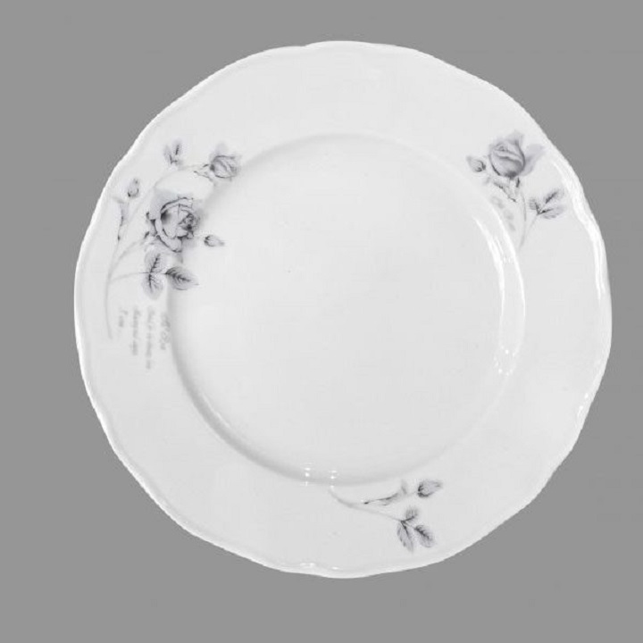 Đĩa Sứ Hoa Hồng Đen Kích Thước 20.5 CM Hàng Nhập Khẩu Cao Cấp