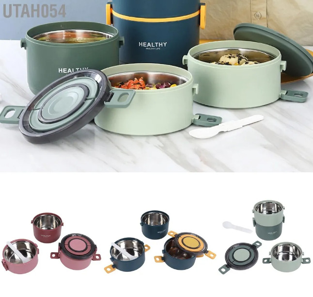 Hộp cơm 3 Tầng 3 Màu Lõi Inox Cao Cấp Healthy đựng đồ ăn