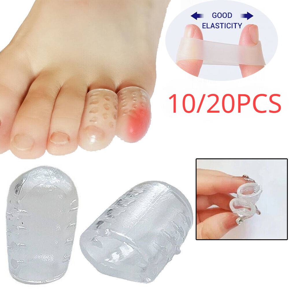 10/20 Chiếc Silicone Mũi Mũ Chống Ma Sát Thoáng Khí Bảo Vệ Ngón Chân Ngăn Ngừa Phồng Mũi Mũ Bao Da Bảo Vệ chăm Sóc Ngón Chân Corrector Color: 20pcs