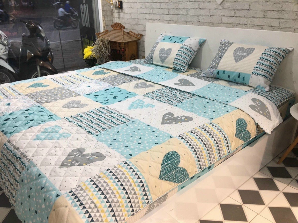 Bộ Ga Gối Vải Cotton Hàn Quốc Mịn Mát