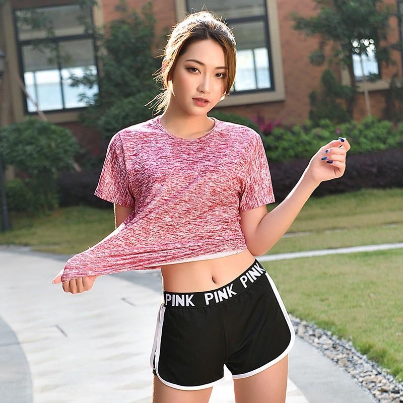 QUẦN ĐÙI THỂ THAO NỮ. QUẦN ĐÙI TẬP GYM PINK 2 LỚP. có 2 size M L cho chị em từ 45-70kg. quần shop tự chụp