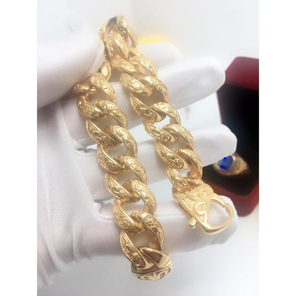 Lắc Tay Nam Đúc Khảm Đẹp- Hàng Titanium Nano