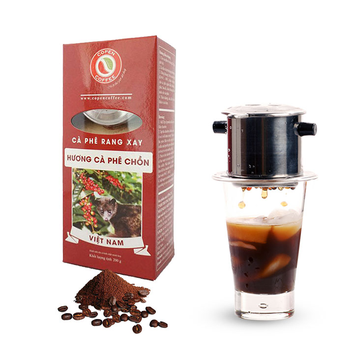 Cà phê rang xay Copen coffee hương cà phê chồn + tặng phin inox