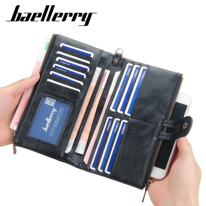 Bóp ví clutch cầm tay nam hàng hiệu với nhiều ngăn với dây treo phong cách vintage - S3229