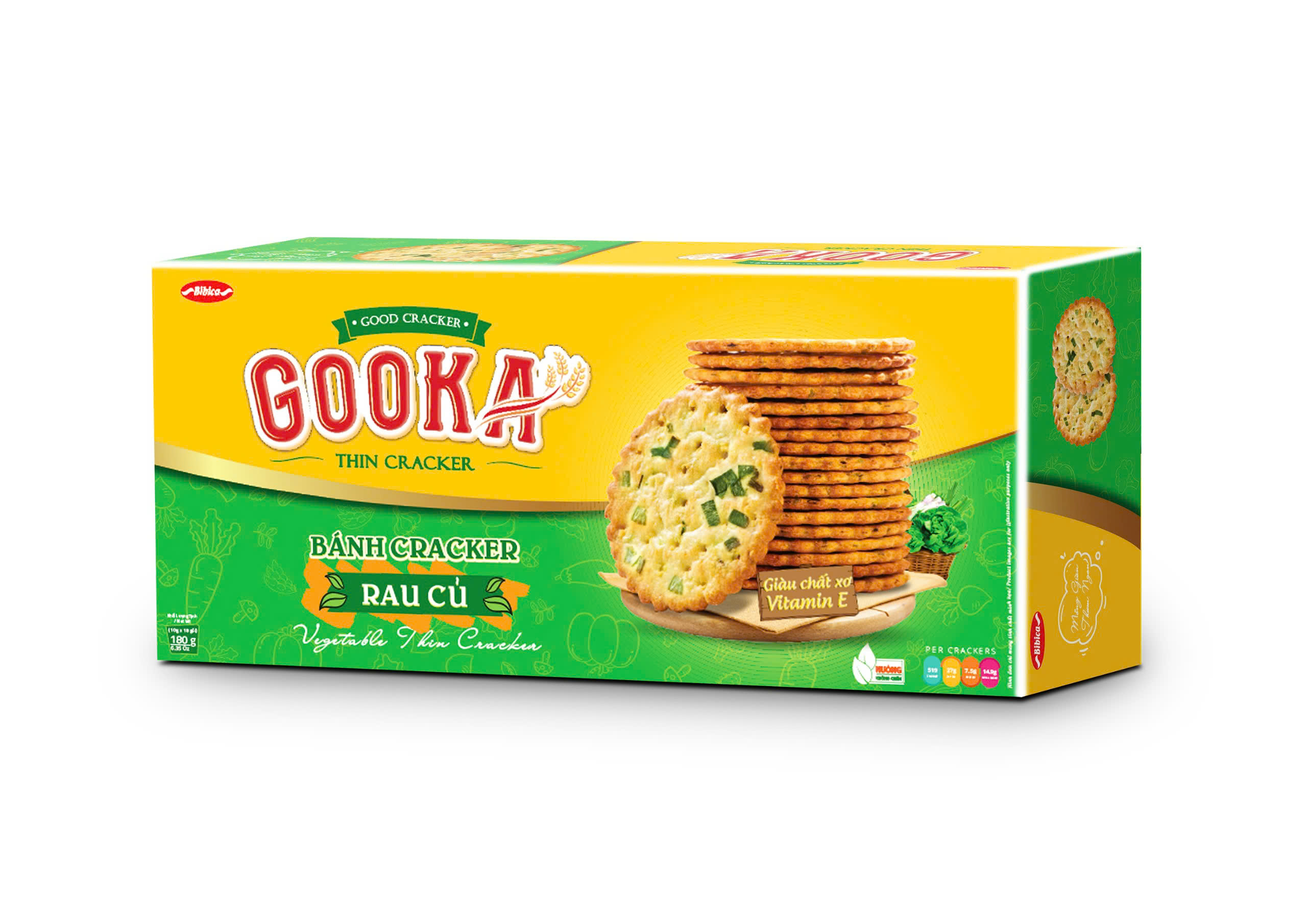 Bánh Gooka Cracker Rau Củ Bibica 180g