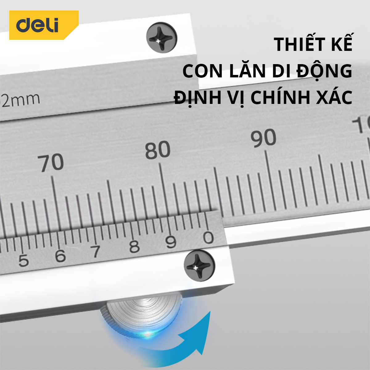 Thước Kẹp Cơ Deli 150mm - 200mm - Chất Liệu Thép Cacbon Siêu Bền Chống Mòn Gỉ, Độ Chính Xác Cao - DL92200