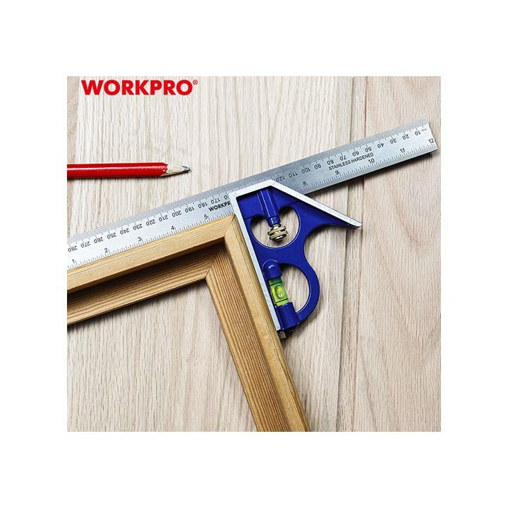 Thước Ke góc thủy bằng nhôm, kích thước 300mm (12 inches) Workpro WP264002