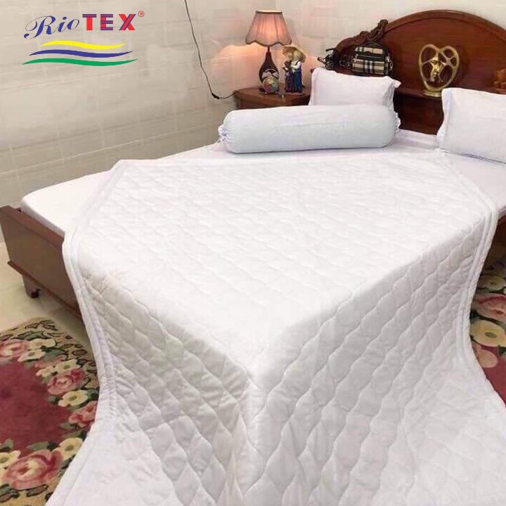 Trọn bộ chăn ga gối trắng trơn RIOTEX1m/1m2/1m4/1m6/1m8 cho khách sạn, bệnh viện, nhà nghĩ, homestay