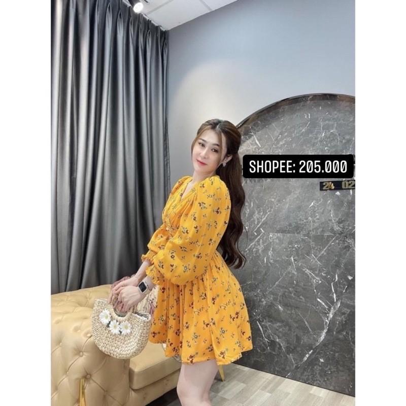 177 - ĐẦM HOA VÀNG TAY PHỒNG