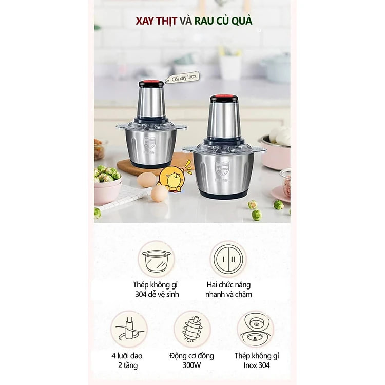 Máy xay thịt, máy xay đa năng INOX YOICE - 300W - Hàng chính hãng