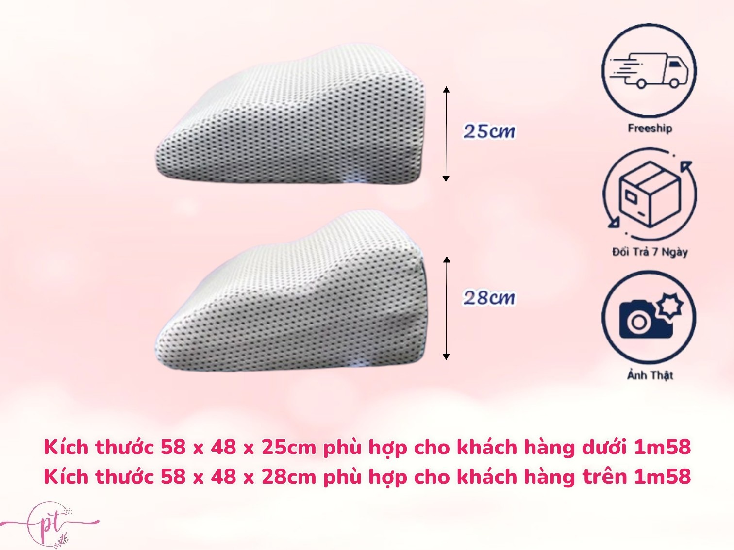 Gối Chống Giãn Tĩnh Mạch Kê Cao Chân Giúp Giảm Tê Buốt, Phù Nề Chân Và Vọp Bẻ Tặng Kèm Áo Vải Lưới 5D Thoáng Mát Được Bọc Sẵng