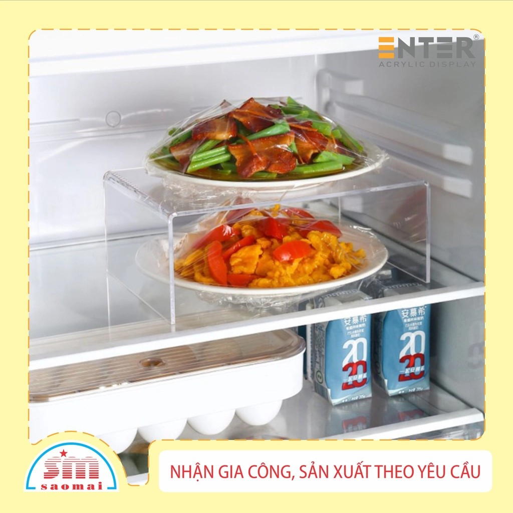 Kệ trưng bày mica 3 mặt uốn Enter TB110 200x80x40mm mica dày 2mm, Kệ livestream, Kệ mica chữ U trong suốt để đồ đa năng (20)