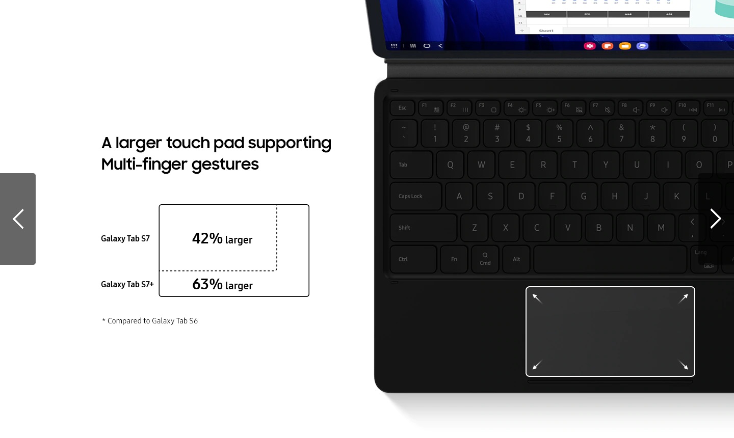 Bao da tích hợp bàn phím Samsung Galaxy Tab S7+ Book Cover Keyboard - Hàng Chính Hãng