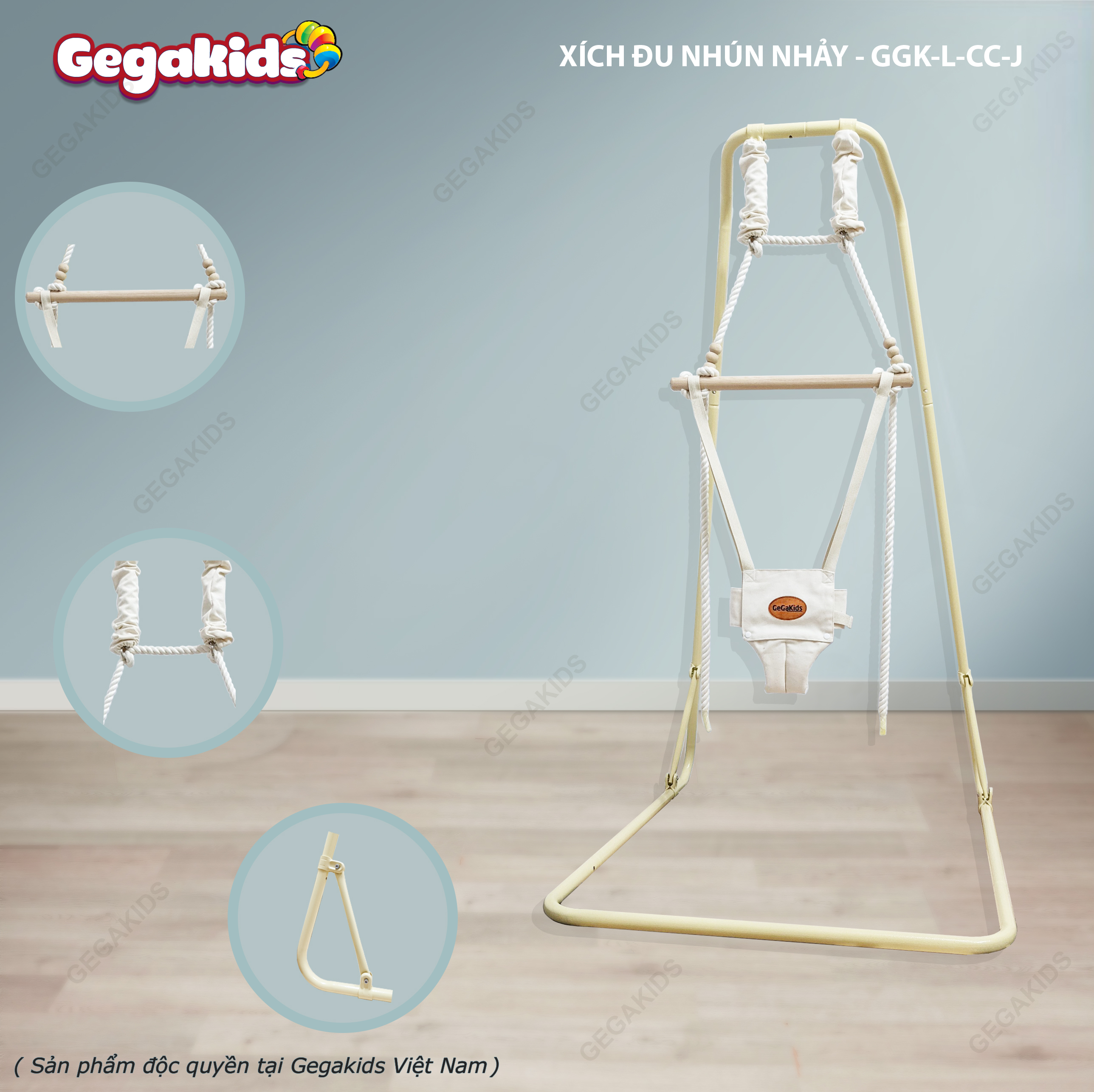 GEGAKIDS - Xích đu nhún nhảy cho BÉ - Kiểu dáng CHÂU ÂU - Mã GGK-L-CC-J