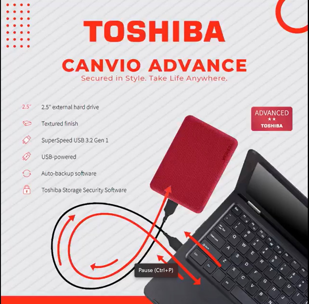 Ổ Cứng Gắn Ngoài HDD Toshiba Canvio Advance Hàng Chính Hãng