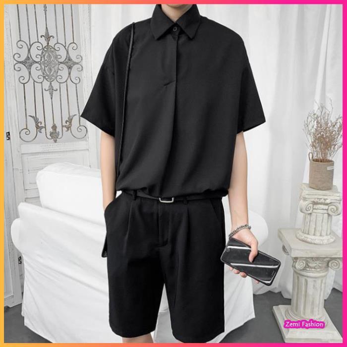 Áo Sơ Mi Nam Polo Hàn Quốc Màu Đen
