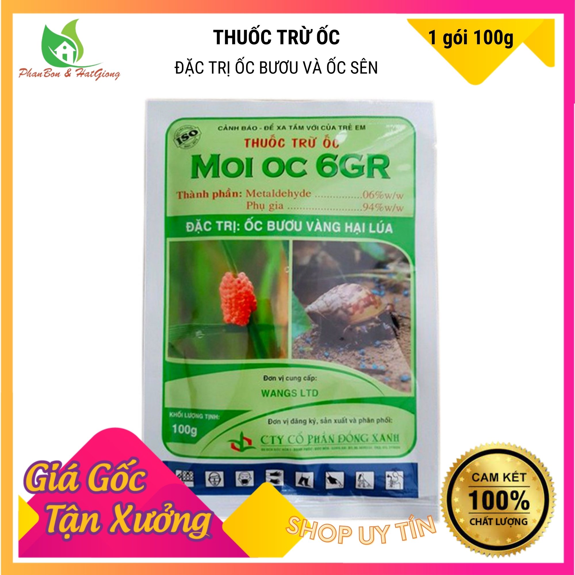 Bả Diệt Ốc Moi Oc Mồi Ốc gói 100 Gram -Đặc Trị: Ốc Bươu Vàng, Ốc Sên, Ốc Ma, Ốc Quắn - Shop Phân Bón và Hạt Giống