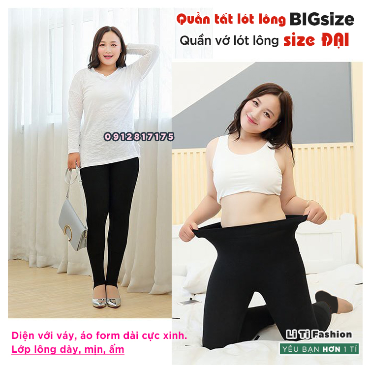 [Lông Dày] Quần tất bigsize lót lông cho nữ 55-80kg  Vớ quần lót lông bigsize che khuyết điểm cho người mũm mĩm