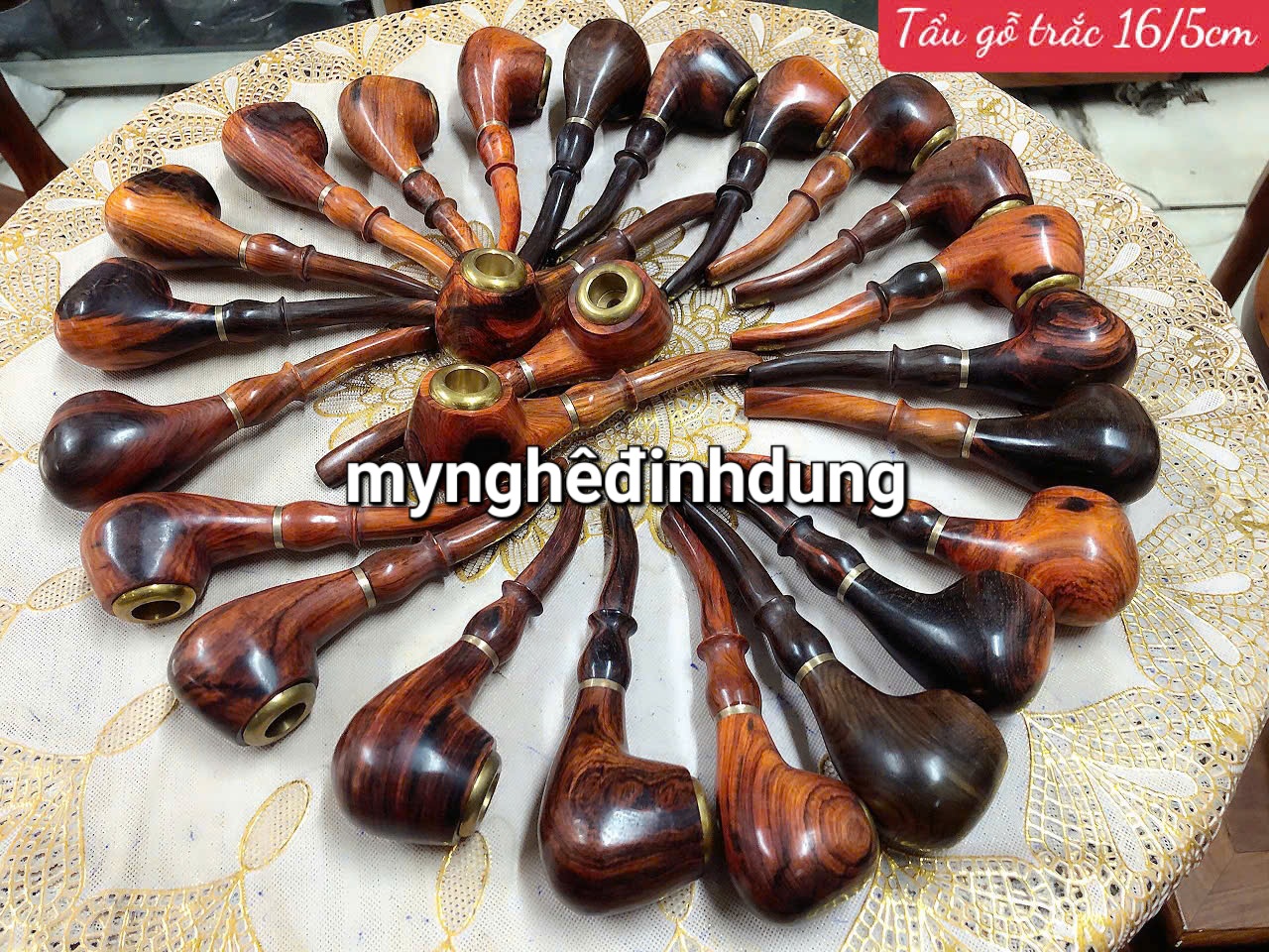 Tẩu sì gà hút thuốc phong cách lịch mãn đẳng cấp bằng gỗ trắc đỏ đen