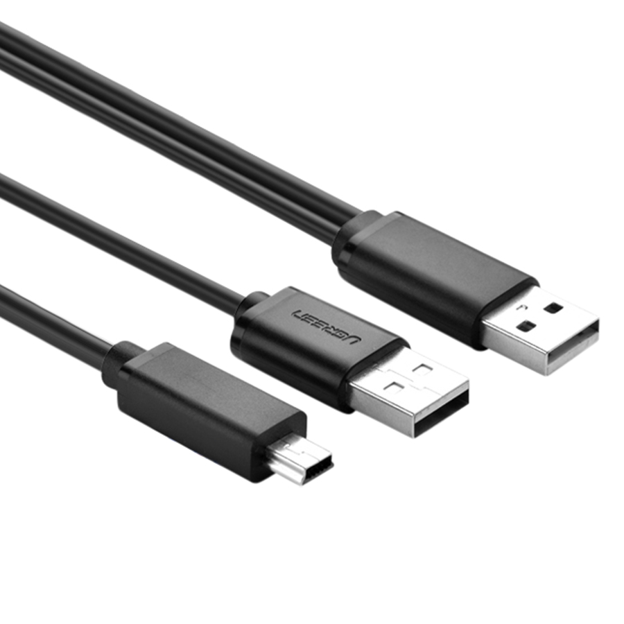 Dây USB 20 Ra 1 USB, 1 Mini USB Ugreen 10346 (0.5m) - Hàng chính hãng