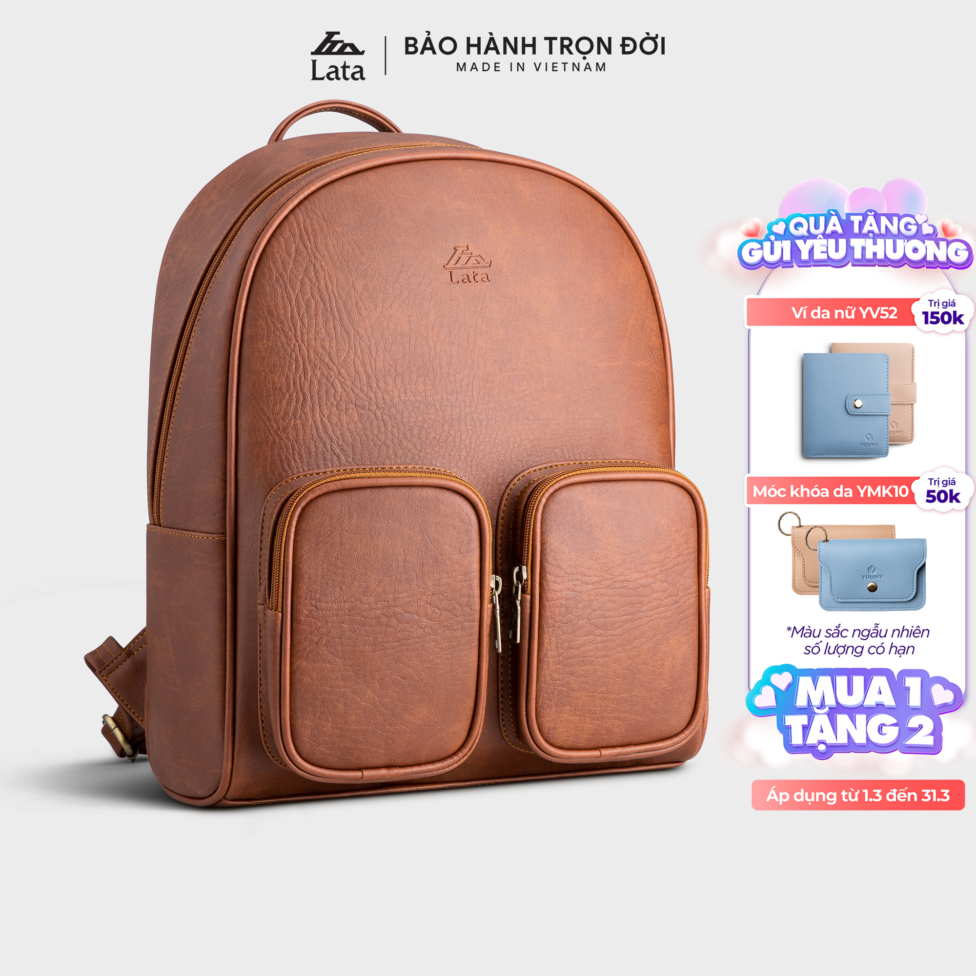 Balo Lata ( Thời trang nam đựng laptop cỡ trung - Balo da BAL48 )