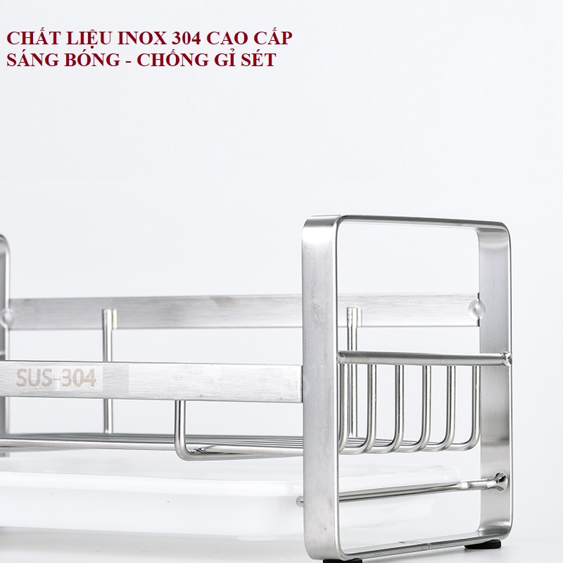 Kệ Để Đồ Rửa Chén Để Bàn Inox 3O4 Có Dĩa đựng nước Cao Cấp