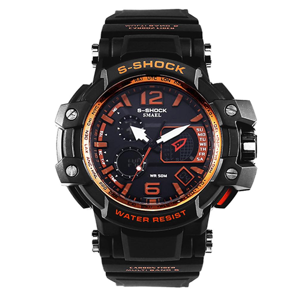 Đồng hồ điện tử chống nước đa chức năng thể thao phong cách dành cho nam có màn hình kép