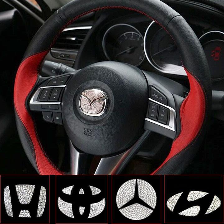 Logo Đính Đá Gắn Vô Lăng Theo Hãng Xe Hyundai Mercedes Honda Toyota Mazda