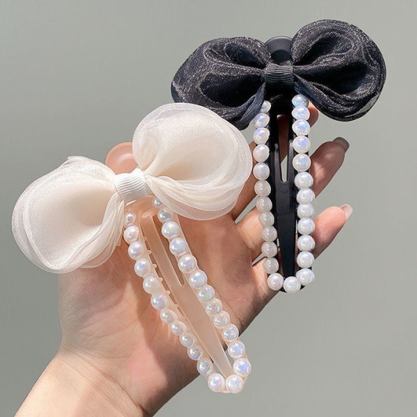 Kẹp nơ ngọc trai