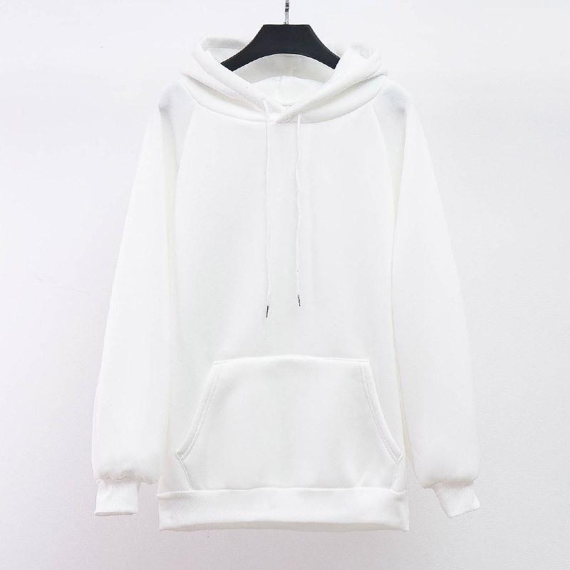 Áo Hoodie/ Áo Nỉ Bông Có Mũ Màu Trơn Basic