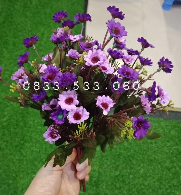 Cành Hoa Cúc Susi Cúc Nhí cao 32cm, nhiều màu - Hoa giả trang trí lọ hoa, hàng rào