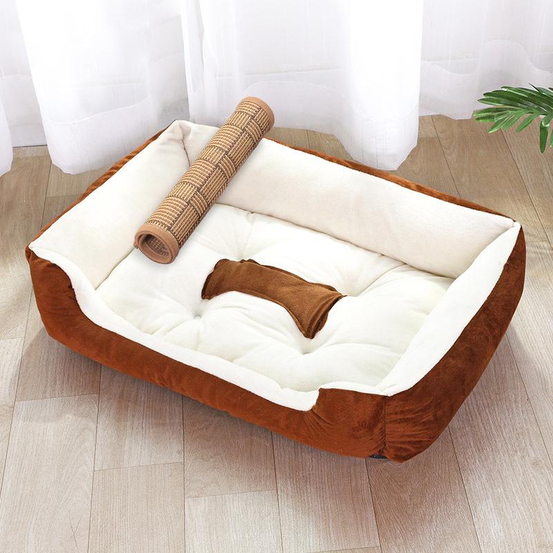 Phong cách mới nhất cũi chó bốn mùa đa năng có thể tháo rời và giặt được thảm mùa đông ấm mèo cũi giường cho chó cưng lớn chó nhỏ đồ dùng cho thú cưng
