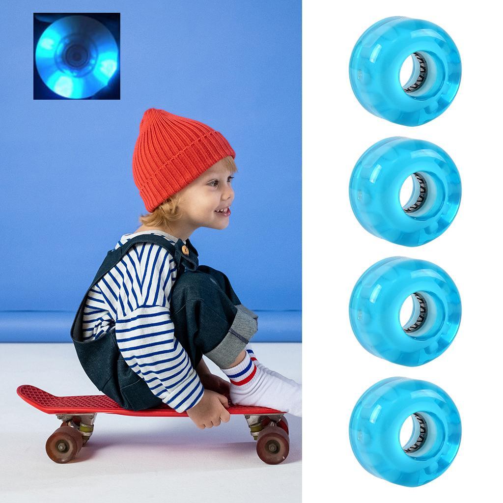 Skateboard Wheels Glow Flash Cruiser Longboard 78a Blue