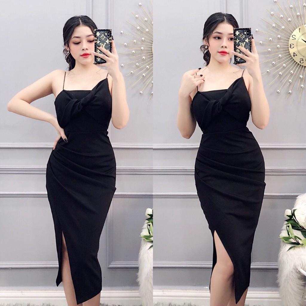 ĐẦM 2 DÂY BODY NƠ NGỰC XẺ TÀ