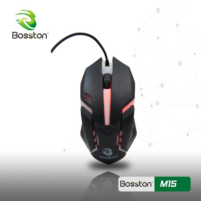 Chuột có dây USB Bosston LED M15 - Hàng chính hãng - Màu ngẫu nhiên