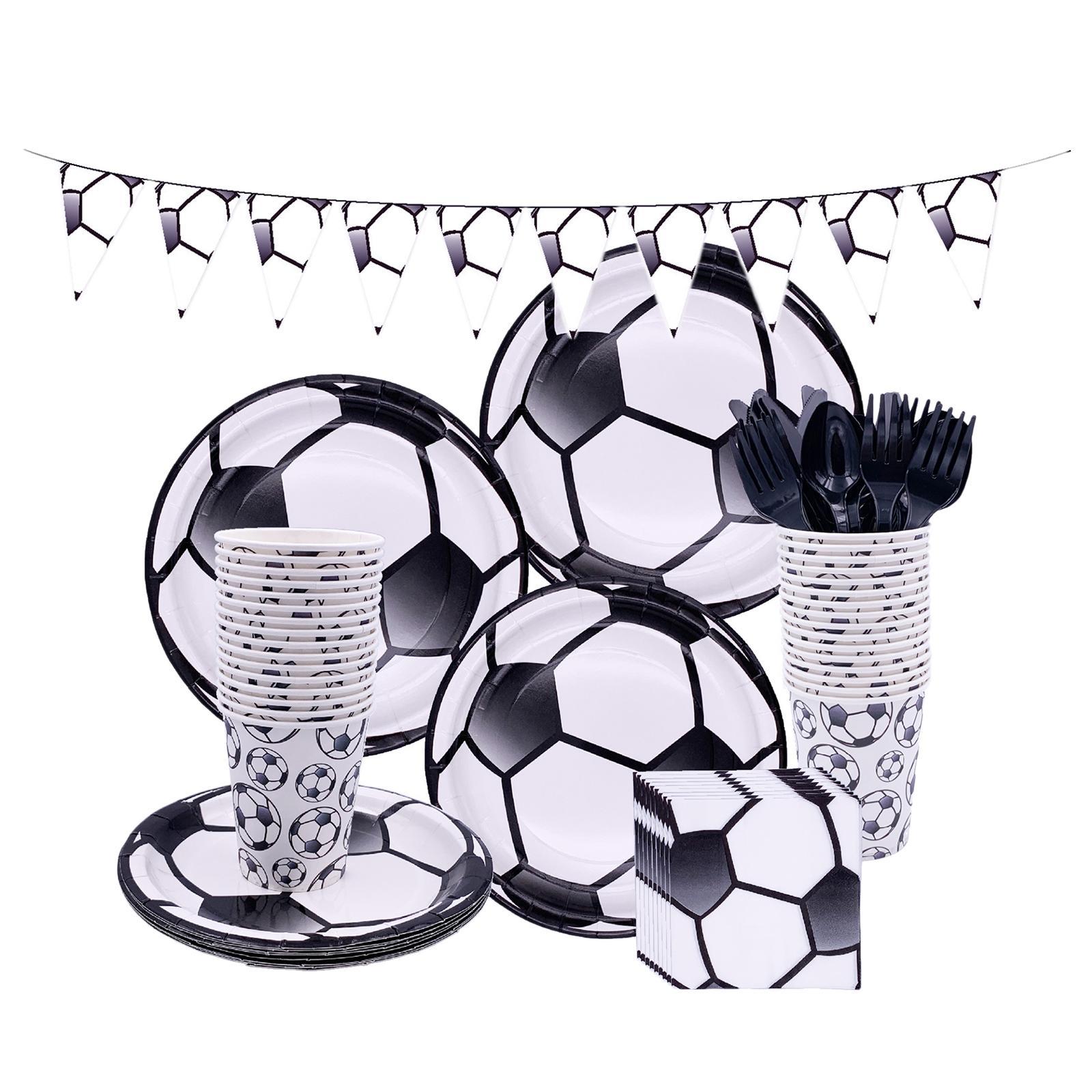 Paper Party Tableware Set Football Theme for Graduation Birthday