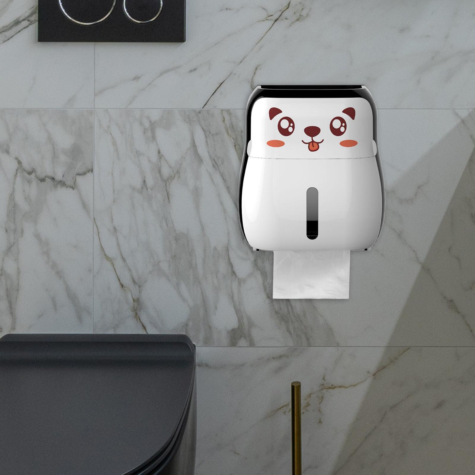 Wall Mounted Tissue Box, Self Adhesives Toilet Roll Holder, Toilet Paper Holder, Waterproof Dustproof Paper Roll Dispenser